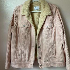 Pink Faux Sheep Fur Trucker Jacket Old Navy